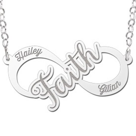 Zilveren infinity ketting faith - 603085