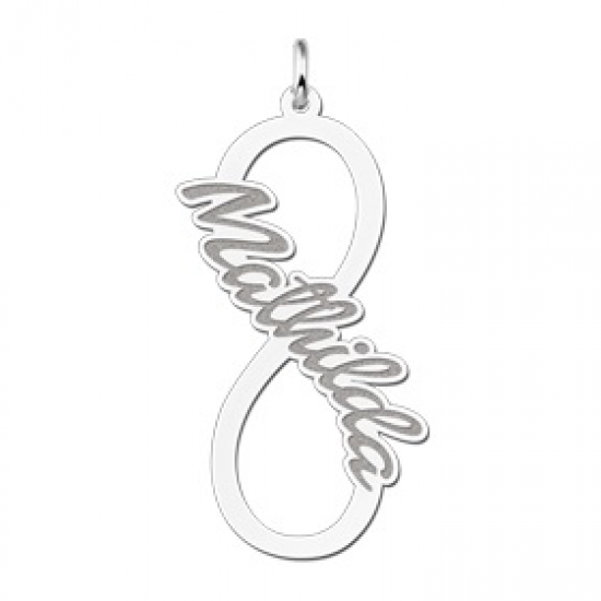 Zilveren infinity hanger met geschreven naam - 603091