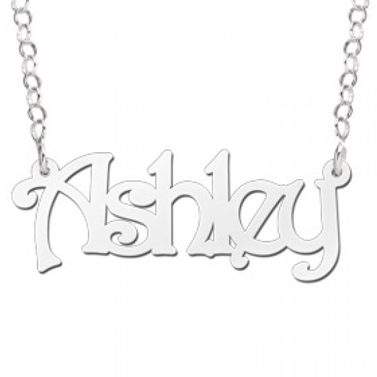 Zilveren naamketting model Ashley - 603039
