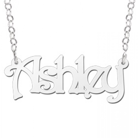 Zilveren naamketting model Ashley - 603039