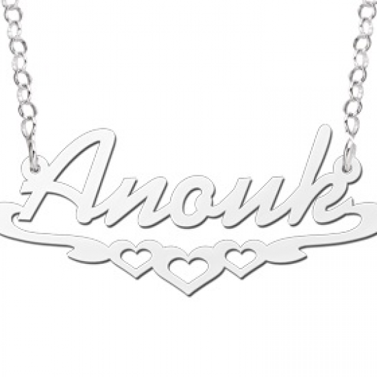 Zilveren naamketting model Anouk - 603041