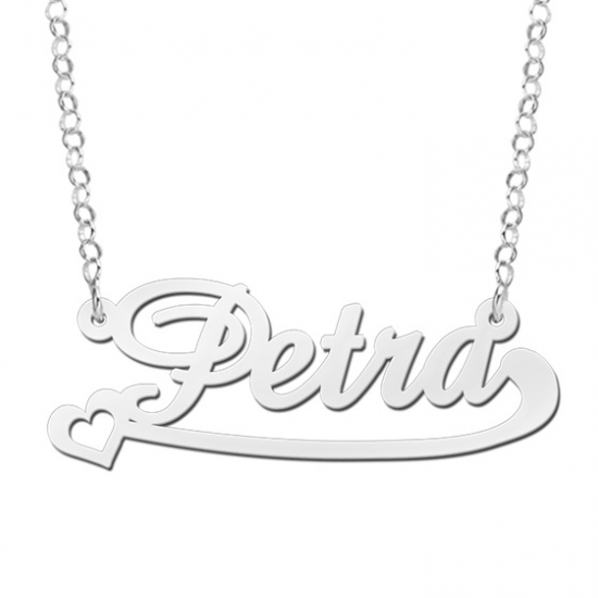 Zilveren naamketting model Petra - 603043