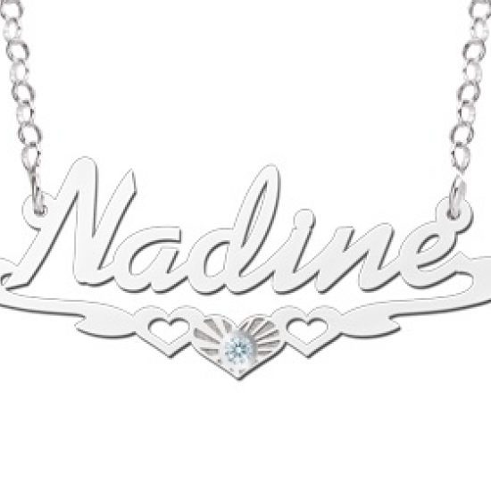 Zilveren naamketting model Nadine - 603044