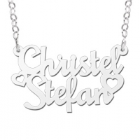Zilveren naamcollier model Christel-Stefan - 603046 Zilveren naamcollier model Christel-Stefan - 603046