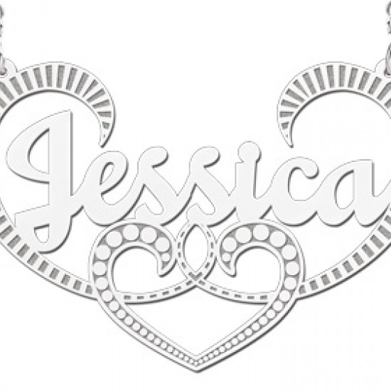 Zilveren naamketting model Jessica - 603047