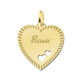 Goud hart met rand - 603232