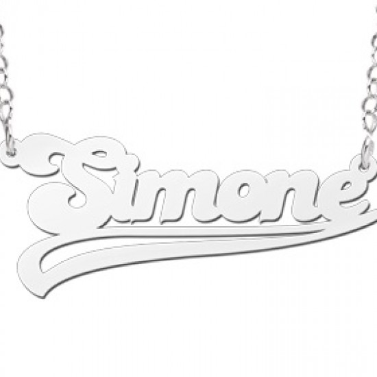 Zilveren naamketting model Simone - 603052