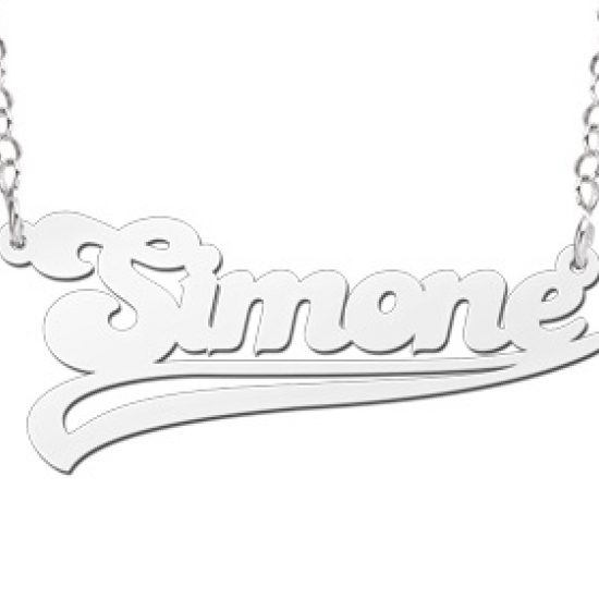 Zilveren naamketting model Simone - 603052