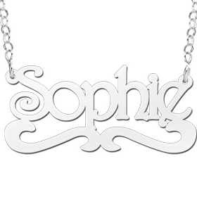 Zilveren naamketting model Sophie - 603054