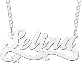 Zilveren naamketting model Selina - 603055