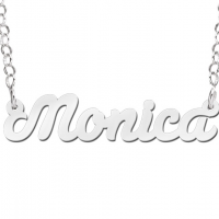 Zilveren naamketting model Monica - 603064