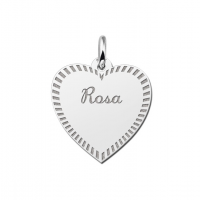 Zilveren graveerplaatje hart met rand - 603139 Zilveren graveerplaatje hart met rand - 603139