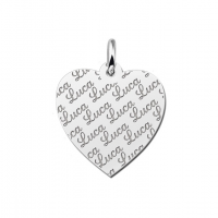 Zilveren plaatje hart met naamgravure - 603142