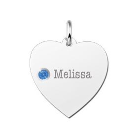 Zilveren hart met geboortesteen - 603146 Zilveren hart met geboortesteen - 603146