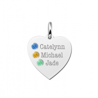 Geboorte steen in hart van zilver - 603148