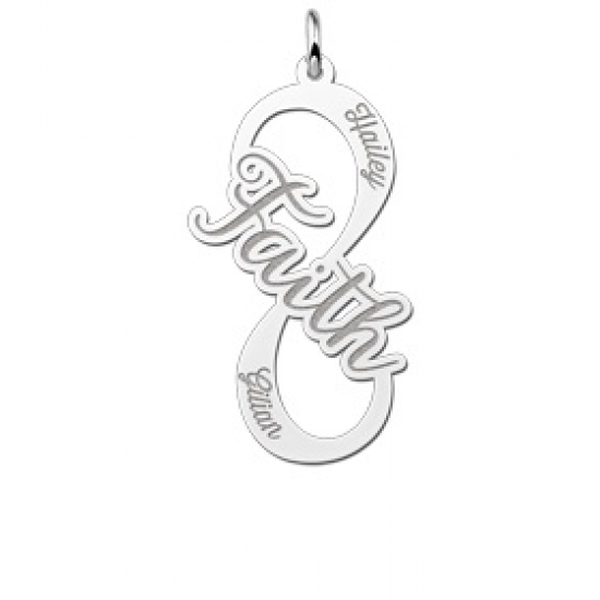 Zilveren infinity hanger faith - 603103