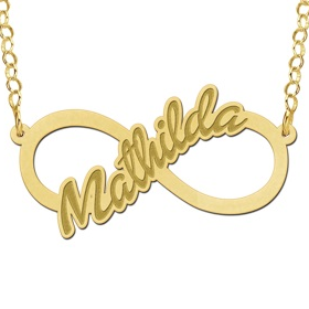 Gouden Infinity ketting met geschreven naam - 603107 Gouden Infinity ketting met geschreven naam - 603107