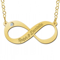 Gouden hanger infinity naam met zirkonia - 603109 Gouden hanger infinity naam met zirkonia - 603109