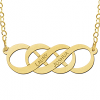 Gouden ketting dubbel infinity symbool - 603110 Gouden ketting dubbel infinity symbool - 603110