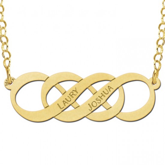 Gouden ketting dubbel infinity symbool - 603110