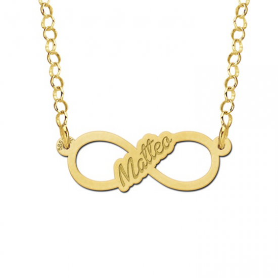 Gouden infinity ketting met geschreven naam - small - 603113