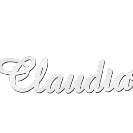 Zilveren naamketting model Claudia - 603029