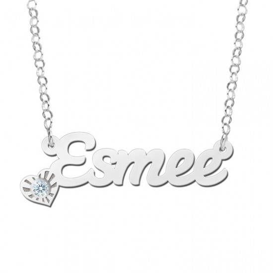 Zilveren naamketting model Esmee - 603031