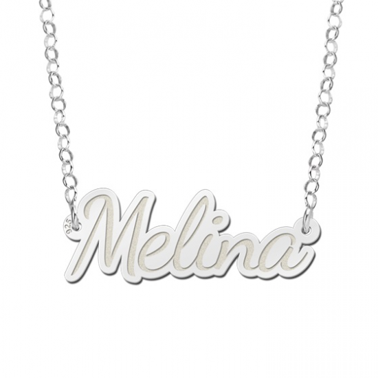 Zilveren naam ketting model Melina - 603035