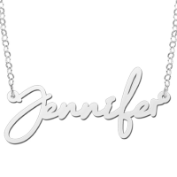 Zilveren naam ketting model Jennifer - 603037