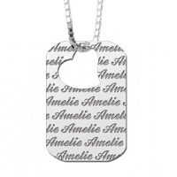 Zilveren naamhanger repeat dogtag met collier 45-50cm - 603162 Zilveren naamhanger repeat dogtag met collier 45-50cm - 603162