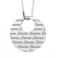 Zilveren naamhanger repeat rond met collier 45-50cm - 603172 Zilveren naamhanger repeat rond met collier 45-50cm - 603172