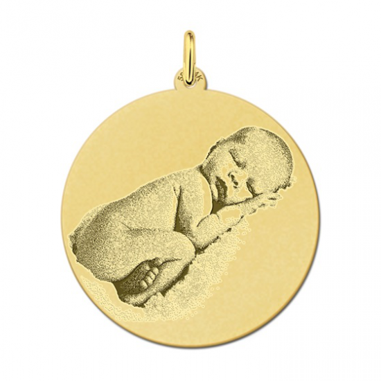 Gouden foto hanger rond - 603264