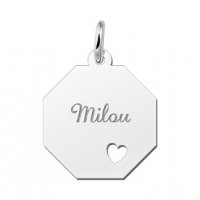 Graveerplaat met je naam gegraveerd en een hart - 603180 Graveerplaat met je naam gegraveerd en een hart - 603180