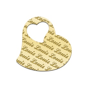 Gouden identiteitsplaatje hart - 603244
