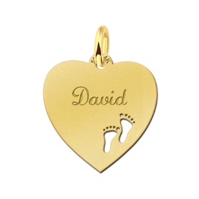 Gouden hart met voetjes - 603245 Gouden hart met voetjes - 603245