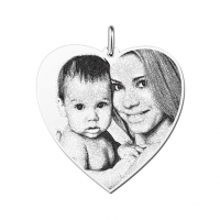 Zilveren hart sieraad met foto - 603287
