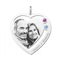 Fotosieraad relatie zilver met twee Swarovski kristallen - 603290 Fotosieraad relatie zilver met twee Swarovski kristallen - 603290