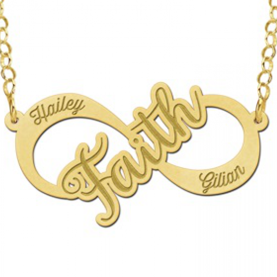 Gouden infinity ketting faith - 603128