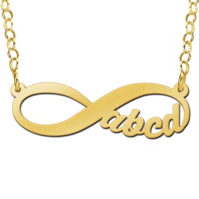 Gouden hanger infinity 4 letters geschreven - 603131 Gouden hanger infinity 4 letters geschreven - 603131