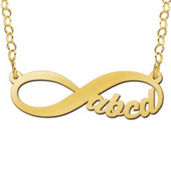Gouden hanger infinity 4 letters geschreven - 603131
