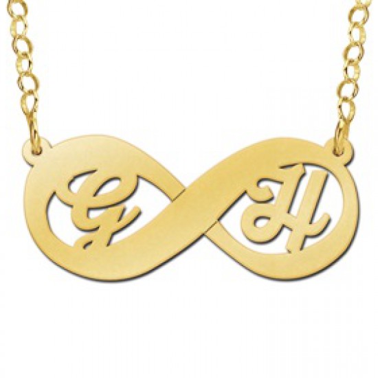 Gouden hanger infinity initialen - 603132