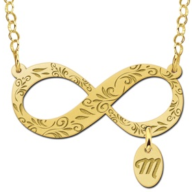 Gouden hanger infinity sierrand met letterhanger - 603134 Gouden hanger infinity sierrand met letterhanger - 603134