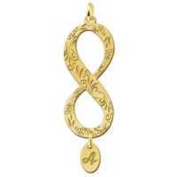 Gouden hanger infinity lang sierrand met letterhanger - 603135 Gouden hanger infinity lang sierrand met letterhanger - 603135