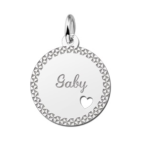 Plaatje met je naam met sierrand en een liefdeshart - 603168