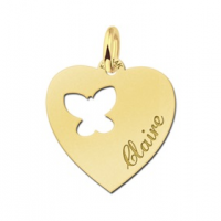 Gouden hangertje hart met vlinder - 603315 Gouden hangertje hart met vlinder - 603315