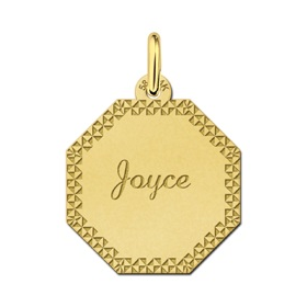 Gouden graveerplaat met gravure met sierrand - 603296