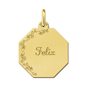 Graveerplaat met je naam gravure van goud - 603297