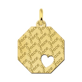 Gouden graveerplaat met herhaaldelijk je naam graveren - 603302 Gouden graveerplaat met herhaaldelijk je naam graveren - 603302