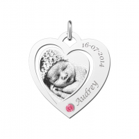 Hartjes fotohanger met geboortesteen zilver - 603292 Hartjes fotohanger met geboortesteen zilver - 603292
