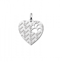 Zilveren graveerplaatje kind repeat hart met pootje - 603204